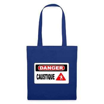 Panneau Danger Caustique - Sac en tissu - bleu royal - Devant