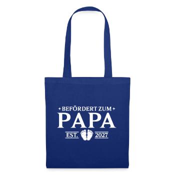 Werdender Papa 2027 Befördert zum Vater - Stoffbeutel - Royalblau - Vorne