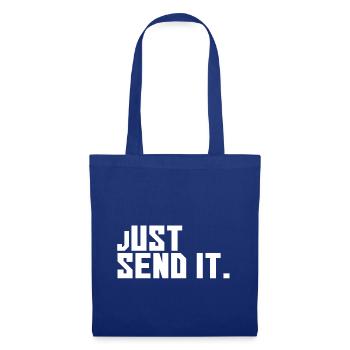 Just Send it Design, weiß - Stoffbeutel - Royalblau - Vorne