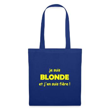 fière d être blonde - Sac en tissu - bleu royal - Devant