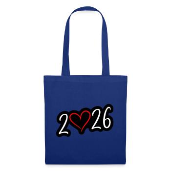 2026 Herz - Stoffbeutel - Royalblau - Vorne