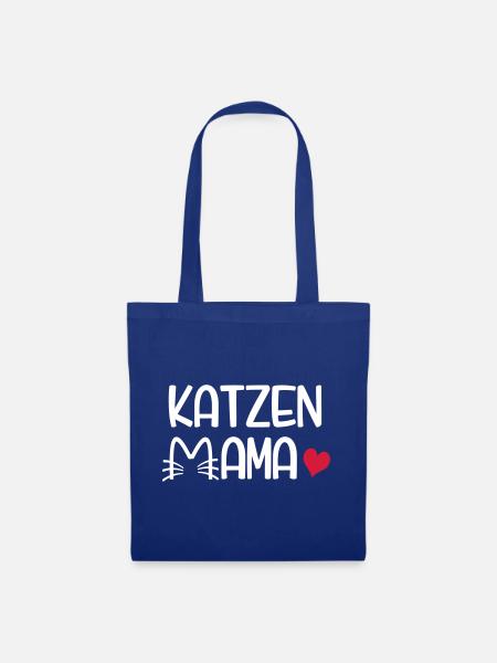 Katzen Mama - Stoffbeutel - Royalblau