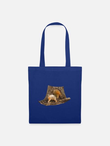 Eichhörnchen vorm Baum, Östliches Fuchshörnchen - Stoffbeutel - Royalblau