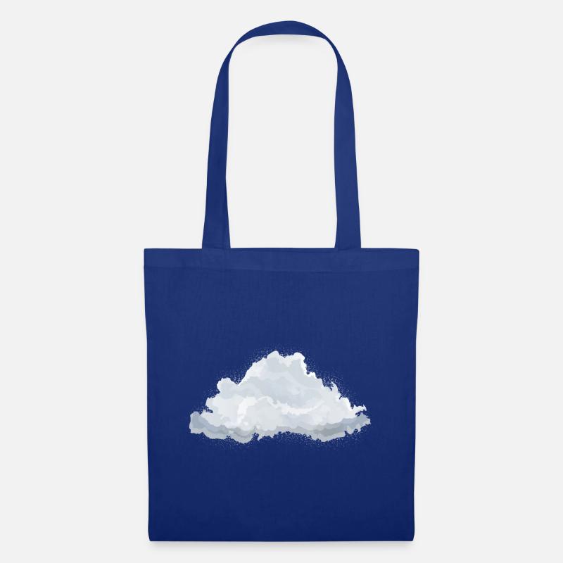 single drawn fluffy white cloud - Tote Bag - royal blue