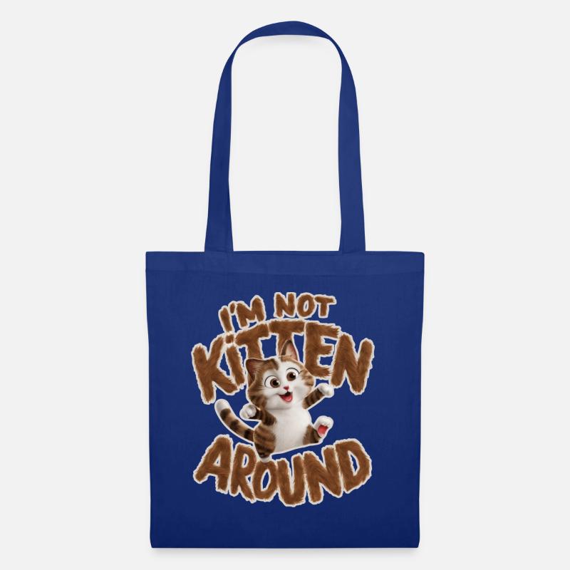 Katze - Ich bin kein Kätzchen around_2 - Stoffbeutel - Royalblau