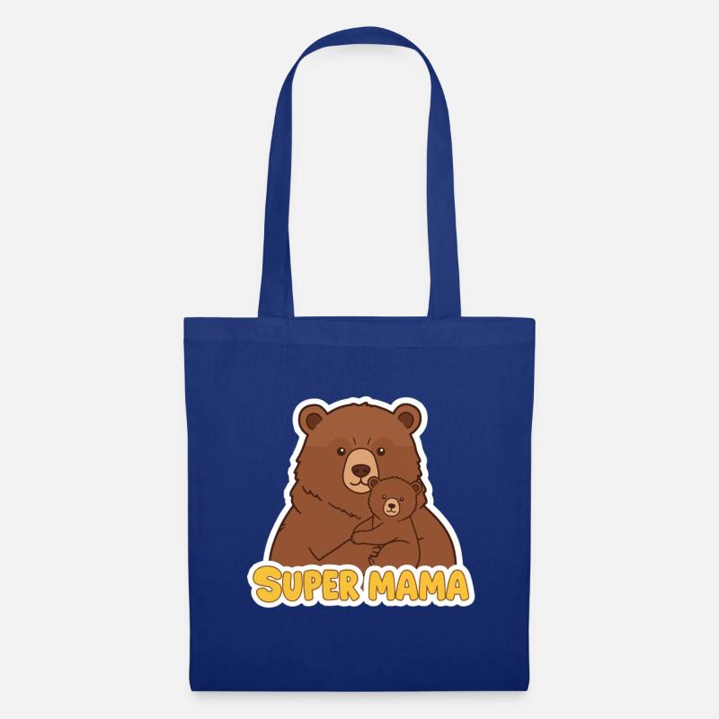 Super Mama Bär - Stoffbeutel - Royalblau