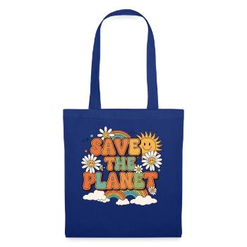 Sauvez la planète Design de style rétro - Sac en tissu - bleu royal - Devant