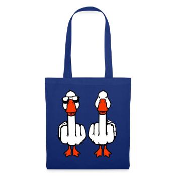 2 Goose Double Middle Finger Geese Friends Team Duo - Tote Bag - royal blue - Front