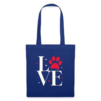 Love with a paw print - Tote Bag - royal blue - Front