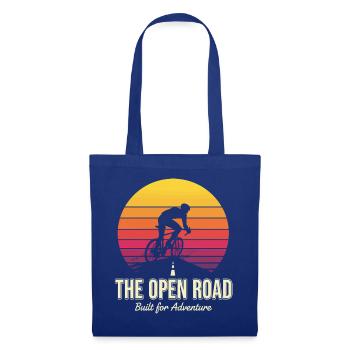 Open Road Adventure Cyclist Print - Stoffbeutel - Royalblau - Vorne