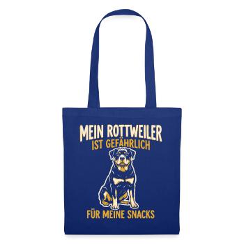 Mein Rottweiler ist gefährlich für meine Snacks - Stoffbeutel - Royalblau - Vorne