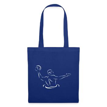 Wasserballspieler weiße Silhouette - Stoffbeutel - Royalblau - Vorne