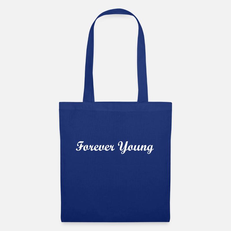 FOREVER YOUNG weiß - Stoffbeutel - Royalblau