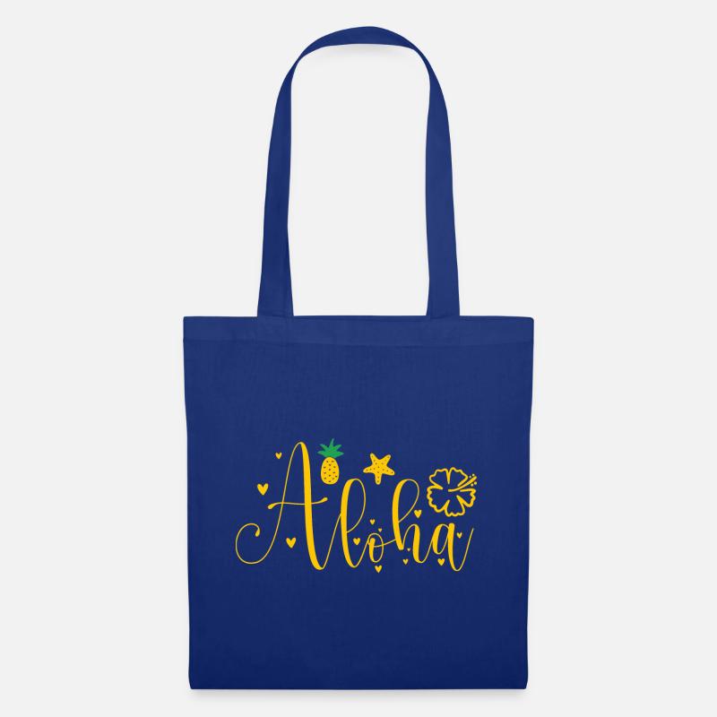 Aloha -Surfer- Palmen -Strand- Retro-Lustig - Stoffbeutel - Royalblau