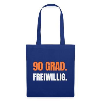 Sauna Spruch: 90 Grad. Freiwillig. - Stoffbeutel - Royalblau - Vorne