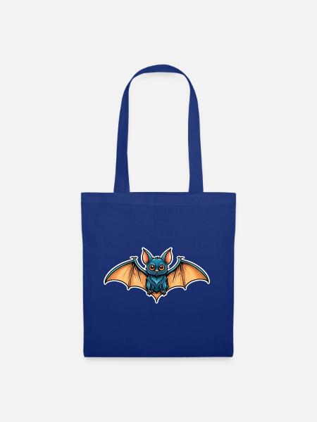 Fledermaus Neo Traditional - Stoffbeutel - Royalblau
