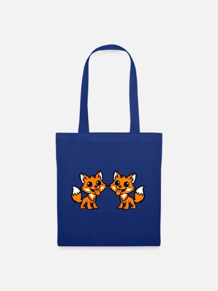 Fuchs Paar - Stoffbeutel - Royalblau