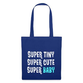 Super petit - super mignon - super bébé - bleu - Sac en tissu - bleu royal - Devant