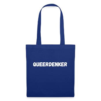 queerdenker schwarz transparenter Hintergrund - Stoffbeutel - Royalblau - Vorne