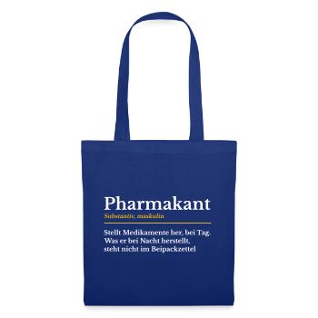 Pharmakant Ausbildung Pharma Geschenk Definition - Stoffbeutel - Royalblau - Vorne