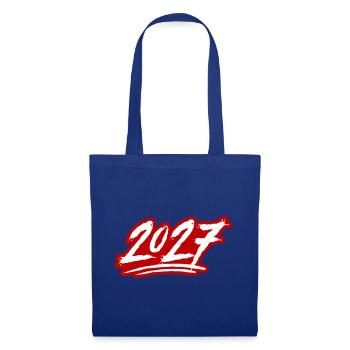 2027 Jahreszahl - Stoffbeutel - Royalblau - Vorne