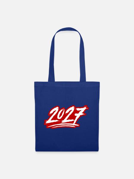 2027 Jahreszahl - Stoffbeutel - Royalblau