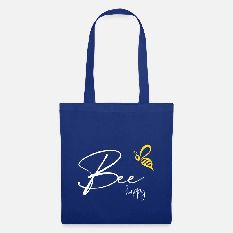 Bee happy - Stoffbeutel - Royalblau