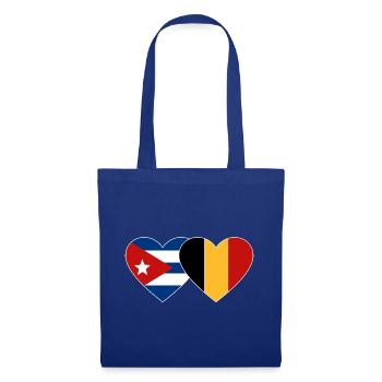 Cœur du drapeau de Cuba Belgique - Sac en tissu - bleu royal - Devant