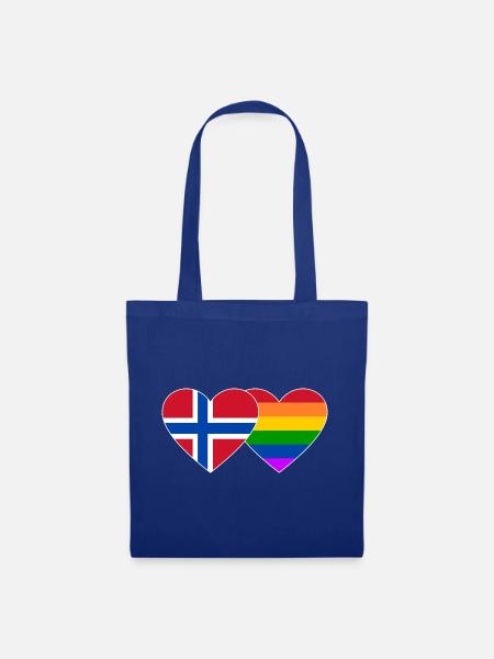 Norwegen Regenbogen Flagge Herz - Stoffbeutel - Royalblau