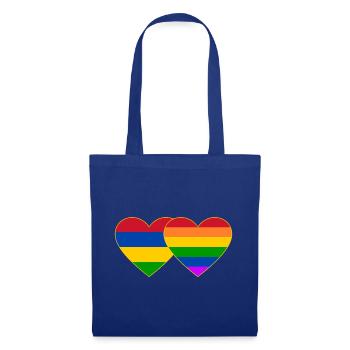 Mauritius Regenbogen Flagge Herz - Stoffbeutel - Royalblau - Vorne