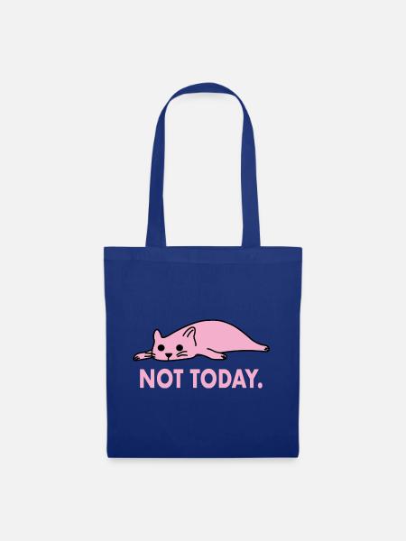 Not Today Katze Faul Lustig Arbeit - Stoffbeutel - Royalblau