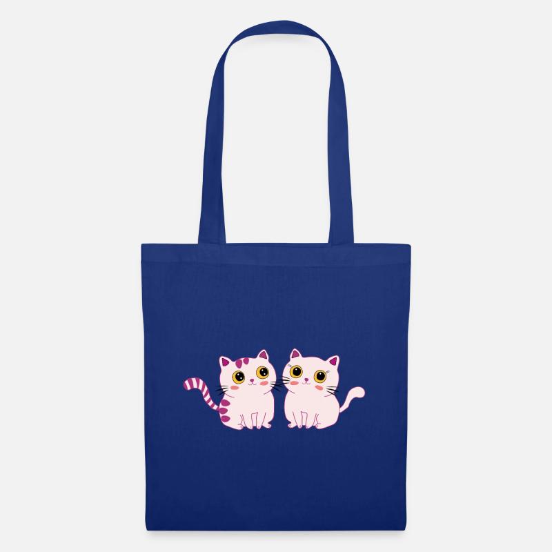 cats cute - Stoffbeutel - Royalblau