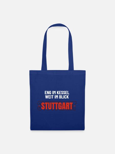 Eng im Kessel weit im Blick Heimat Schwaben - Stoffbeutel - Royalblau