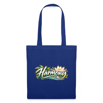 Harmony: Lotusfluss Zen-Muster - Stoffbeutel - Royalblau - Vorne