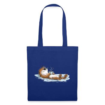 Chillender Otter Relaxen Wasser Tierhumor Cartoon - Stoffbeutel - Royalblau - Vorne