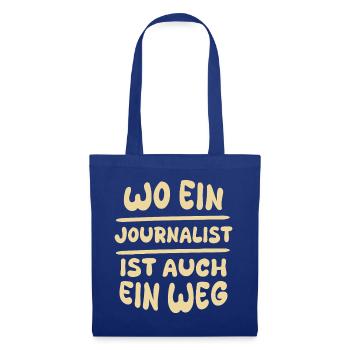 Geschenkidee Journalist - Stoffbeutel - Royalblau - Vorne