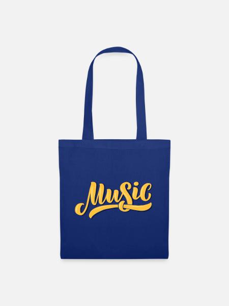 Illustratives Musik-Design mit warmen Tönen - Stoffbeutel - Royalblau