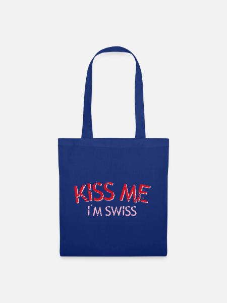 Küss mich Ich bin Schweizer - Stoffbeutel - Royalblau
