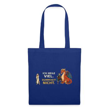 Ich heile viel. Dummheit nicht. – Heiler RPG - Stoffbeutel - Royalblau - Vorne