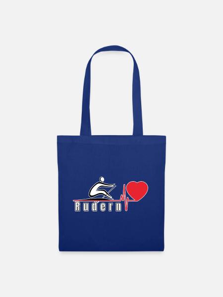 Rudern Herz Liebe - Stoffbeutel - Royalblau
