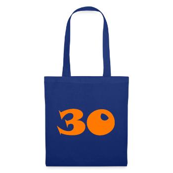 30. 30 JAHRE. 30-JÄHRIGES JUBILÄUM. 30-JÄHRIGES JUBILÄUM. - Stoffbeutel - Royalblau - Vorne