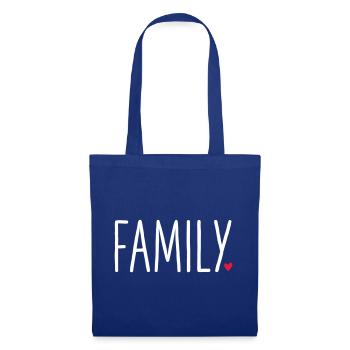 Family mit Herz - Stoffbeutel - Royalblau - Vorne