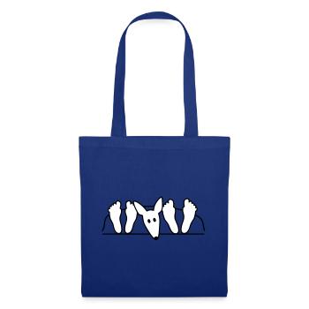 Podenco au lit - Sac en tissu - bleu royal - Devant