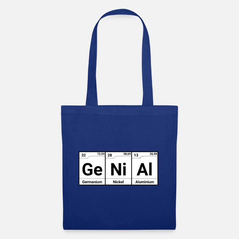 Genial - Chemie Elemente - Stoffbeutel - Royalblau