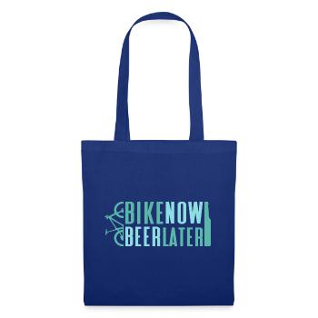 Mountainbike bike now beer later - Tote Bag - royal blue - Front
