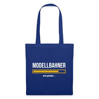 Modellbahn Modellbahner Geschenk wird geladen - Stoffbeutel - Royalblau - Vorne