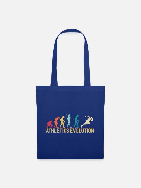 Evolution der menschlichen Athleten Kunstdruck - Stoffbeutel - Royalblau