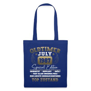 Oldtimer Juli 1987 35. Geburtstag Geschenk Herren - Stoffbeutel - Royalblau - Vorne
