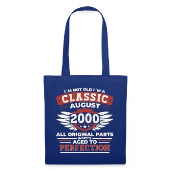 Vintage 2000 Classic Cadeau d’anniversaire Août - Sac en tissu - bleu royal - Devant