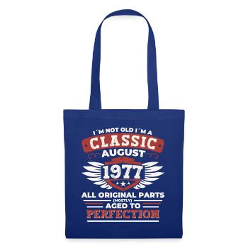 Born in 1977 Classic Birthday Gift August - Tote Bag - royal blue - Front